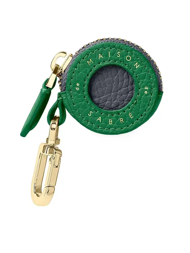 Maison de Sabre Women's Leather AirTag Charm - Graphite Green