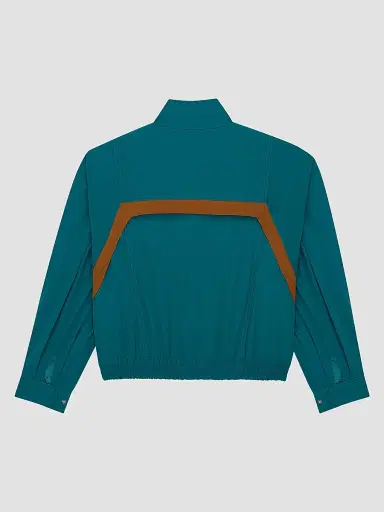 Saint Laurent Women's Cassandre Windbreaker in Nylon Faille - Blue Canard - Size 8 | Thumbnail 2