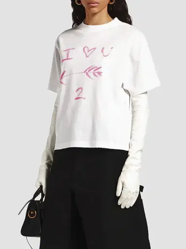 Balenciaga Women's Medium Fit T-Shirt - White - Size XL | Thumbnail 2