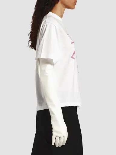 Balenciaga Women's Medium Fit T-Shirt - White - Size XL | Thumbnail 4