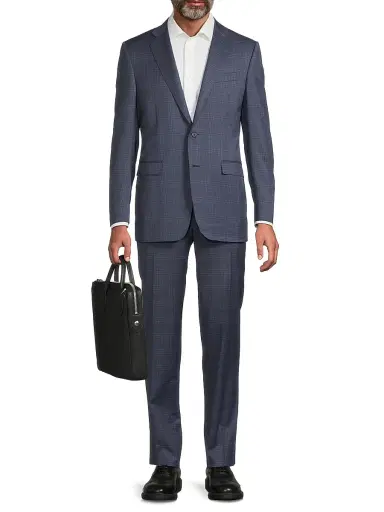 Canali Men's Plaid Wool Modern-Fit Suit - Blue | Thumbnail 2