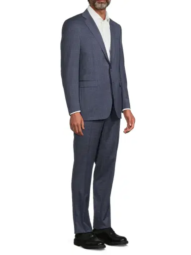Canali Men's Plaid Wool Modern-Fit Suit - Blue | Thumbnail 4