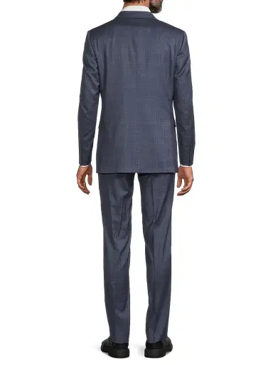 Canali Men's Plaid Wool Modern-Fit Suit - Blue | Thumbnail 5