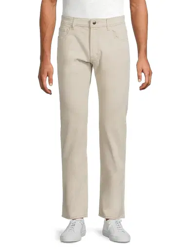 Canali Men's Washed Modern-Fit Slim-Straight Jeans - Off White | Thumbnail 3 Canali Men's Washed Modern-Fit Slim-Straight Jeans - Off White | Thumbnail 3