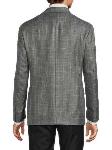 Canali Men's Plaid Wool-Silk-Linen Sport Coat | Thumbnail 5 Canali Men's Plaid Wool-Silk-Linen Sport Coat | Thumbnail 5