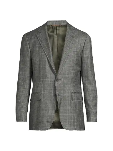 Canali Men's Plaid Wool-Silk-Linen Sport Coat | Thumbnail 1 Canali Men's Plaid Wool-Silk-Linen Sport Coat | Thumbnail 1