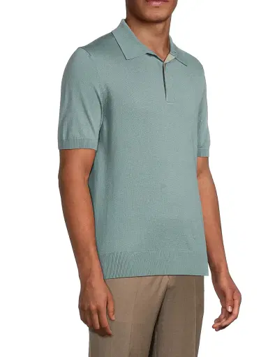 Canali Men's Dressy Lux Modern-Fit Suede Placket Polo Shirt | Thumbnail 4
