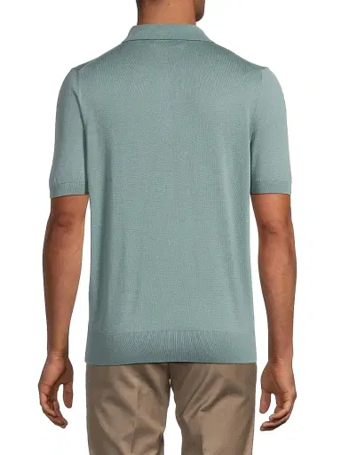 Canali Men's Dressy Lux Modern-Fit Suede Placket Polo Shirt | Thumbnail 5