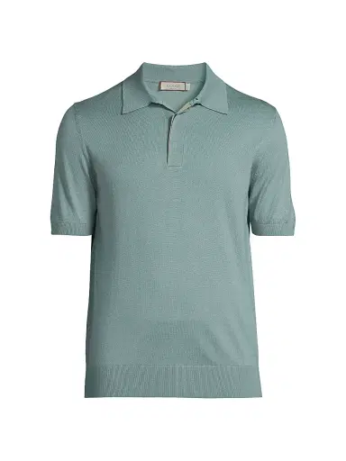 Canali Men's Dressy Lux Modern-Fit Suede Placket Polo Shirt | Thumbnail 1