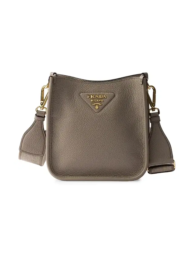 Prada Women's Mini Leather Shoulder Bag - Grey