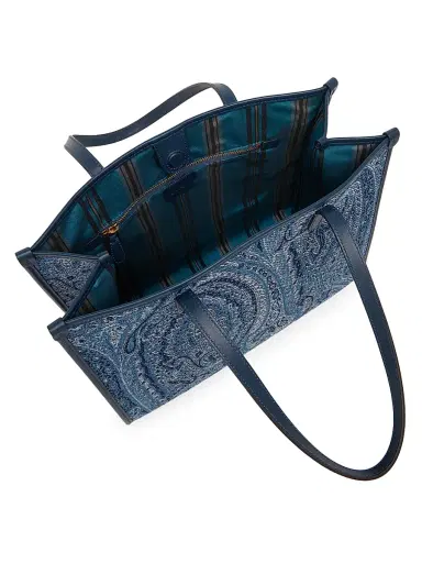Etro Women's Lovetrotter Large Jacquard Paisley Denim Tote Bag | Thumbnail 3 Etro Women's Lovetrotter Large Jacquard Paisley Denim Tote Bag | Thumbnail 3
