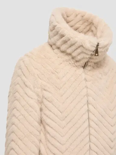 Moncler Little Girl's and Girl's Elra Jacket in Taffeta - Light Beige | Thumbnail 3