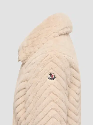 Moncler Little Girl's and Girl's Elra Jacket in Taffeta - Light Beige | Thumbnail 4