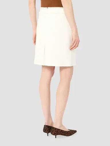 Max Mara Women's Short Wool Jersey Skirt - White | Thumbnail 4