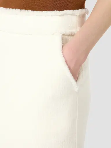 Max Mara Women's Short Wool Jersey Skirt - White | Thumbnail 5