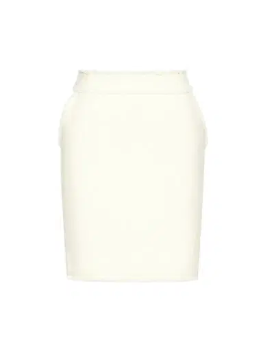 Max Mara Women's Short Wool Jersey Skirt - White | Thumbnail 1