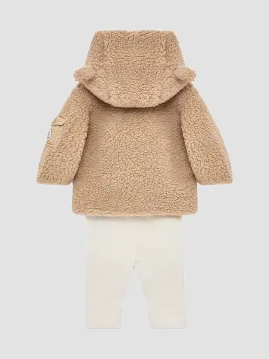 Moncler Baby's Set in Teddy & Cotton - Beige White 12 Months | Thumbnail 2