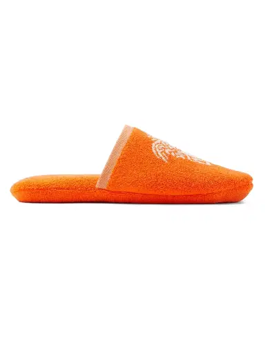 Versace Men's Jacquard Medusa Terry Cotton Bath Slippers - Orange White - Size XL | Thumbnail 1 Versace Men's Jacquard Medusa Terry Cotton Bath Slippers - Orange White - Size XL | Thumbnail 1