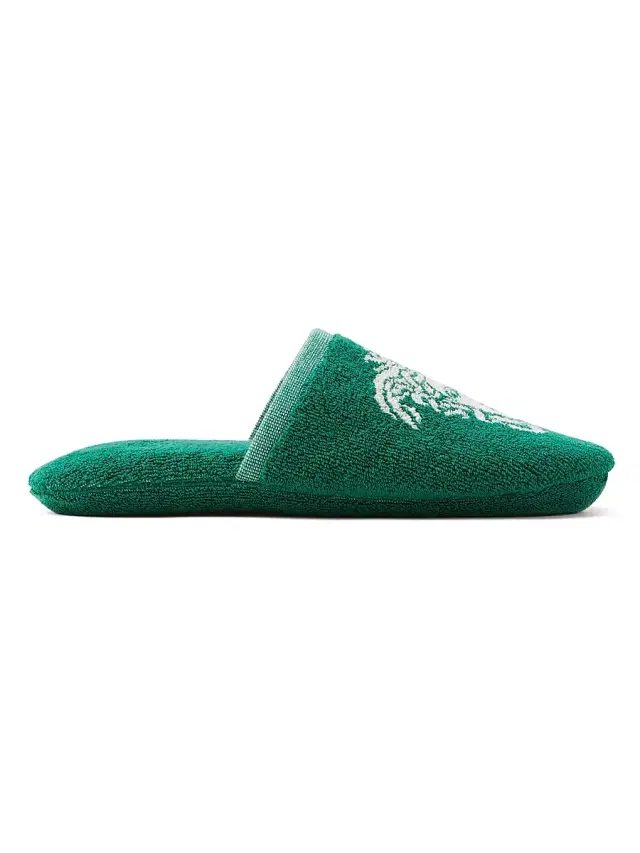 Versace Men's Jacquard Medusa Terry Cotton Bath Slippers - Green White