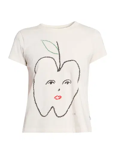 MM6 MAISON MARGIELA Women's Graphic Cotton Jersey T-Shirt - Ecru - Size XS | Thumbnail 1