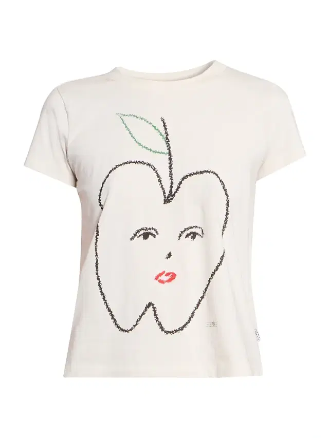 MM6 Maison Margiela Women's Graphic Cotton Jersey T-Shirt - Ecru
