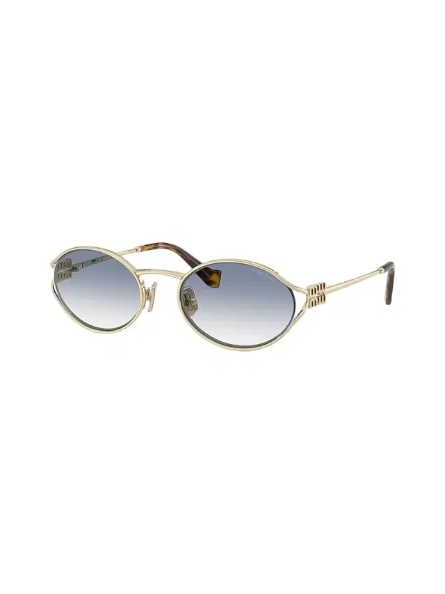 Miu Miu Women's 52YS Oval Sunglasses - Pale Gold