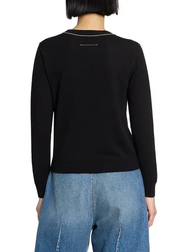 MM6 MAISON MARGIELA Women's Wool Crewneck Sweater - Black - Size XS | Thumbnail 5