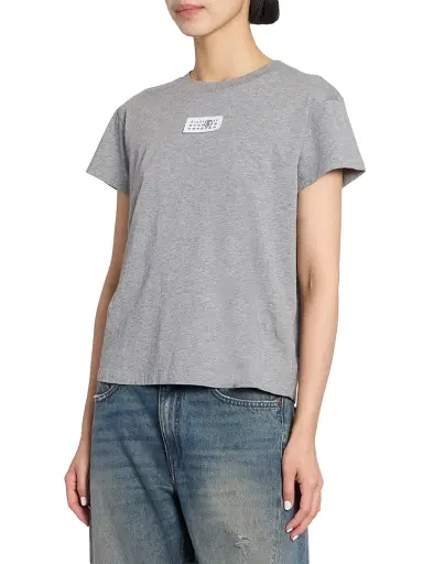 MM6 MAISON MARGIELA Women's Logo Cotton Jersey T-Shirt - Grey Melange - Size XS | Thumbnail 4