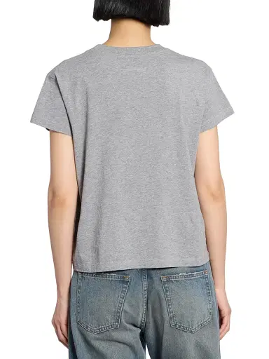 MM6 MAISON MARGIELA Women's Logo Cotton Jersey T-Shirt - Grey Melange - Size XS | Thumbnail 5