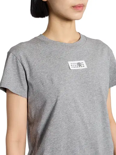 MM6 MAISON MARGIELA Women's Logo Cotton Jersey T-Shirt - Grey Melange - Size XS | Thumbnail 6