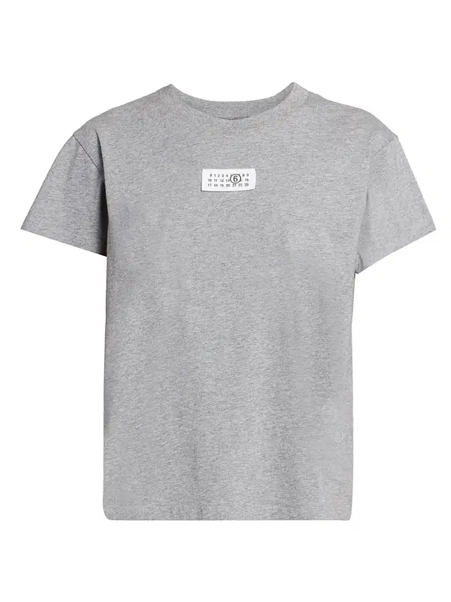 MM6 Maison Margiela Women's Logo Cotton Jersey T-Shirt - Grey Melange