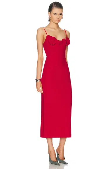 Magda Butrym Floral Applique Midi Dress | Thumbnail 2