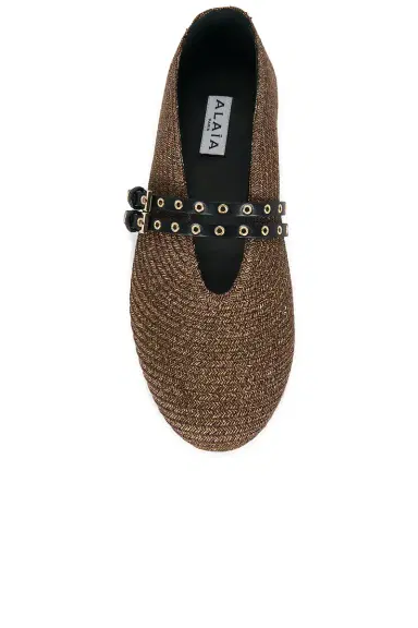 Alaïa La Ballerine Paperstraw Flat | Thumbnail 4 Alaïa La Ballerine Paperstraw Flat | Thumbnail 4