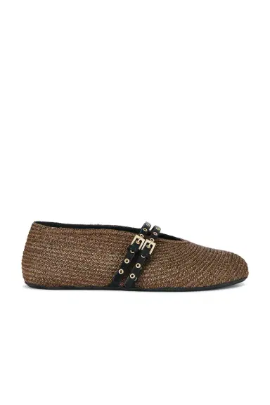 Alaïa La Ballerine Paperstraw Flat | Thumbnail 1 Alaïa La Ballerine Paperstraw Flat | Thumbnail 1