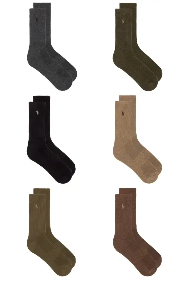 Polo Ralph Lauren Performance Cotton Crew Socks 6-Pack