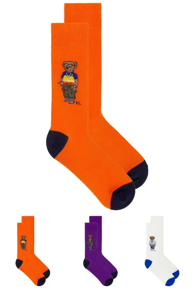 Polo Ralph Lauren Seasonal Bear Socks 3-Pack Gift Box