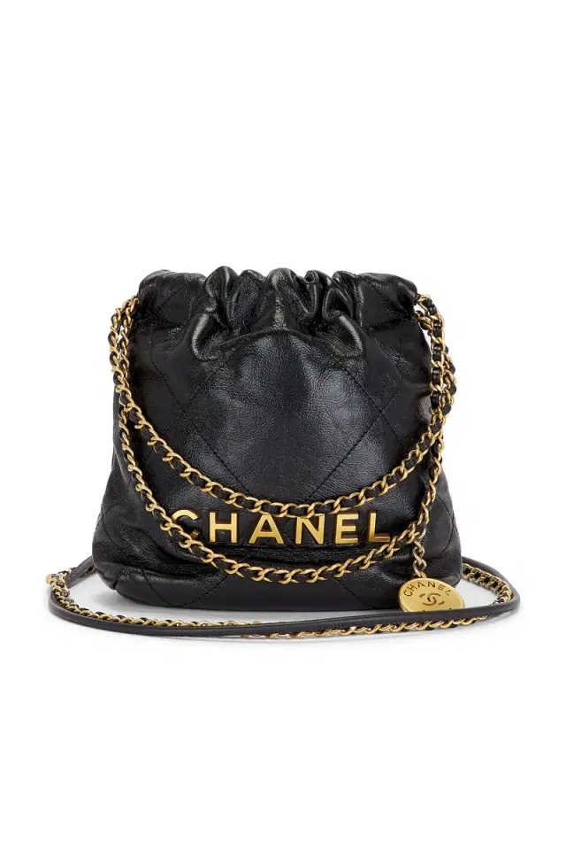 chanel Chanel Shiny Calfskin Mini 22 Hobo Bag