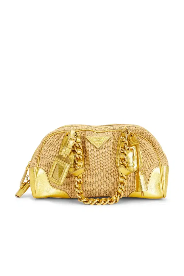 FWRD Renew Prada Paglia & Cinghiale Handbag