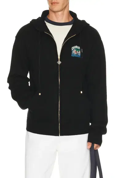 Casablanca Palm Tree Emblem Zip Up Hoodie | Thumbnail 1