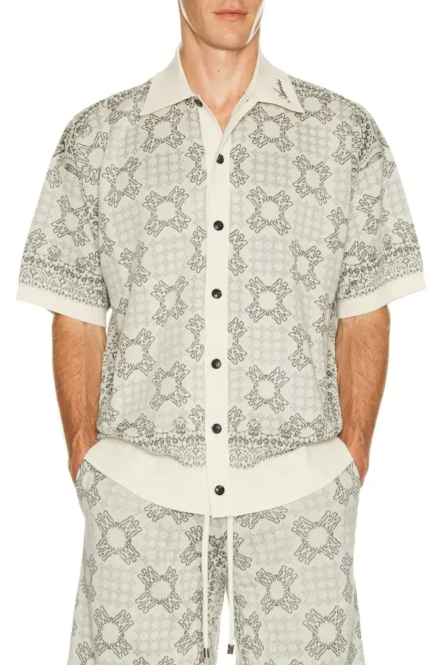 Amiri MA Quad Check Mesh Knit Shirt