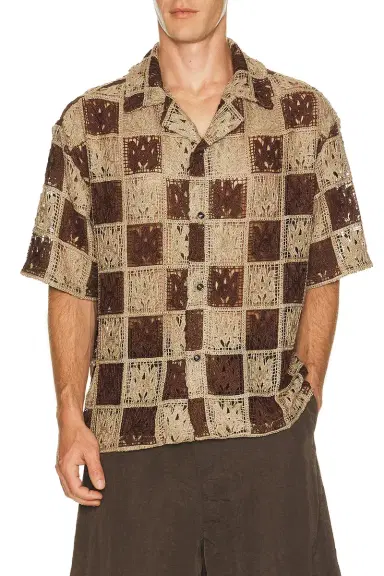 Amiri MA Check Lace Camp Shirt | Thumbnail 1 Amiri MA Check Lace Camp Shirt | Thumbnail 1