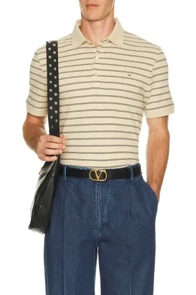 Valentino Striped Jersey Polo | Thumbnail 1