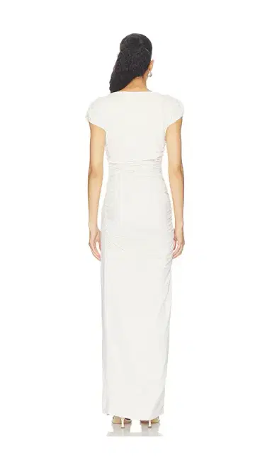 susana monaco Short Sleeve Gathered Slit Dress | Thumbnail 3