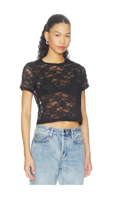 Michael Lauren Tyrique Shortsleeve Crop Baby Tee | Thumbnail 2 Michael Lauren Tyrique Shortsleeve Crop Baby Tee | Thumbnail 2