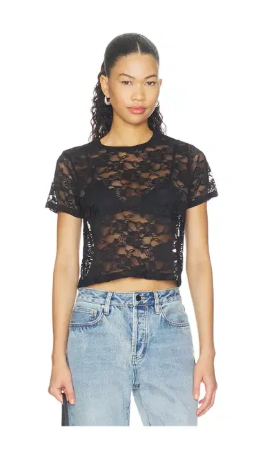 Michael Lauren Tyrique Shortsleeve Crop Baby Tee | Thumbnail 1 Michael Lauren Tyrique Shortsleeve Crop Baby Tee | Thumbnail 1