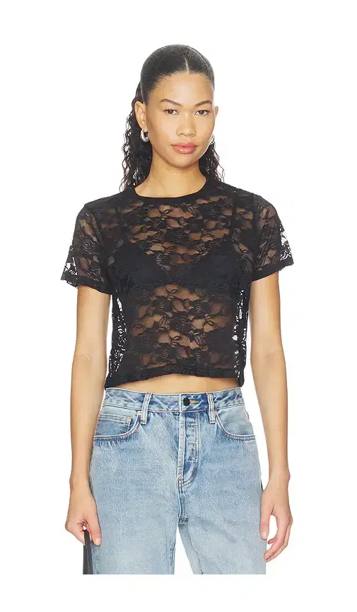 Michael Lauren Tyrique Shortsleeve Crop Baby Tee
