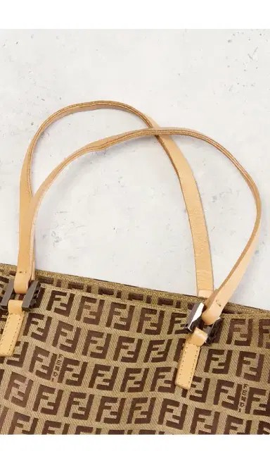 FWRD Renew Fendi Zucchino Tote Bag | Thumbnail 7