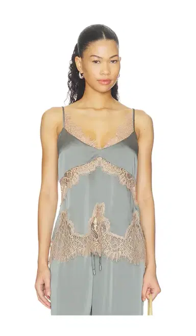 L'AGENCE Mitsu Lace Trim Cami | Thumbnail 1