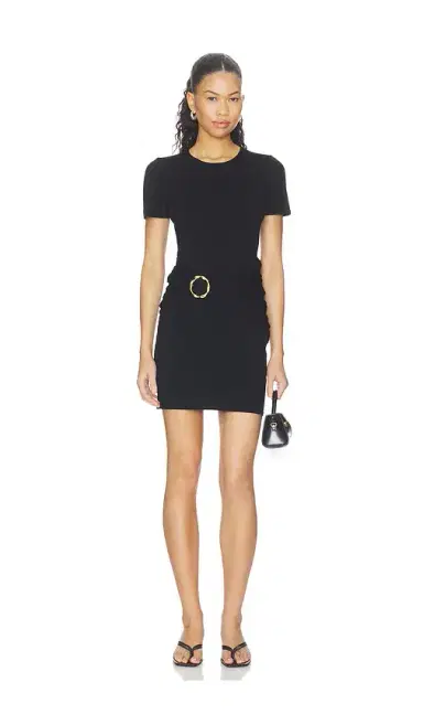 Simkhai Leni Short Sleeve Draped Mini Dress | Thumbnail 1