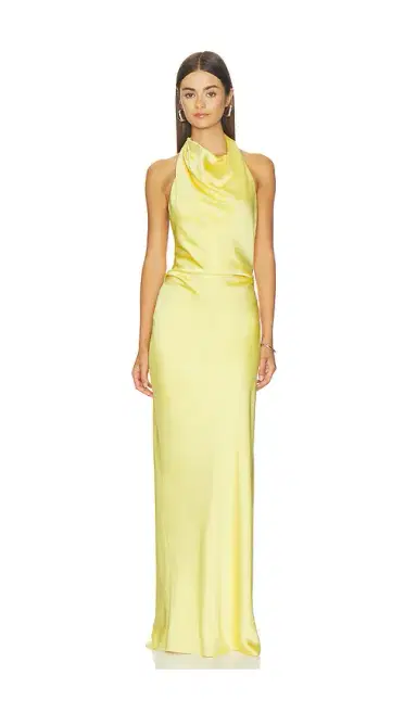 Simkhai Reannon Satin Draped Gown | Thumbnail 1 Simkhai Reannon Satin Draped Gown | Thumbnail 1